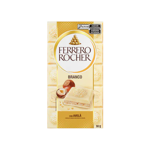 Ferrero Rocher Barra Chocolate Branco/Avelã 90g